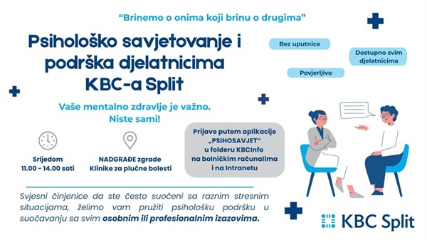 Psihološko savjetovanje i podrška djelatnicima KBC-a Split