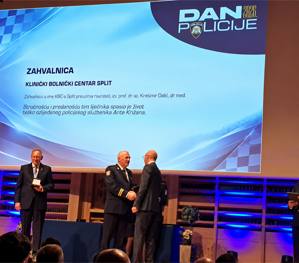 KBC-u Split zahvalnica za liječenje policijskog službenika Ante Križana