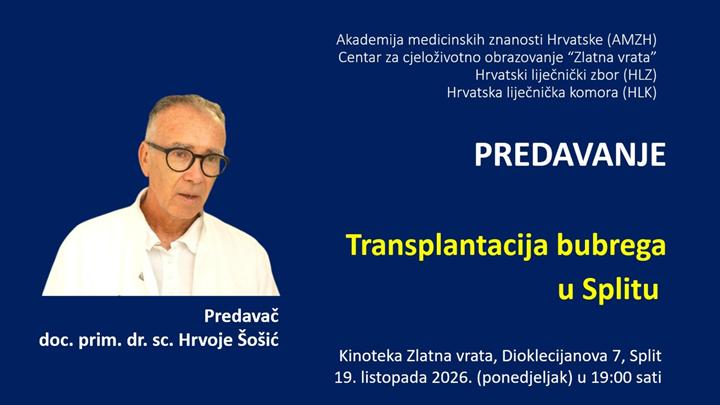 Predavanje: Transplantacija bubrega u KBC-u Split