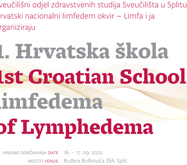 1. Hrvatska škola limfedema, 16.-17. 9. 2022. u Splitu