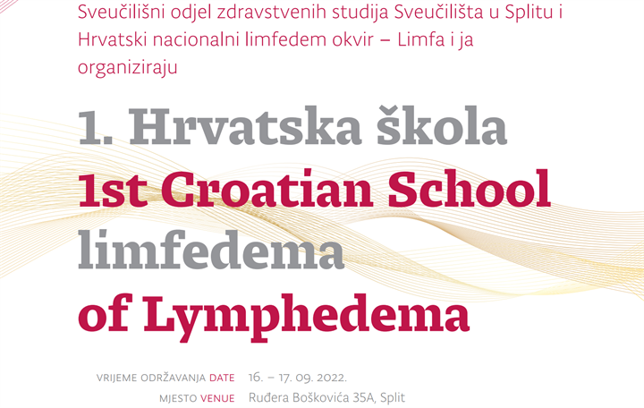 1. Hrvatska škola limfedema, 16.-17. 9. 2022. u Splitu