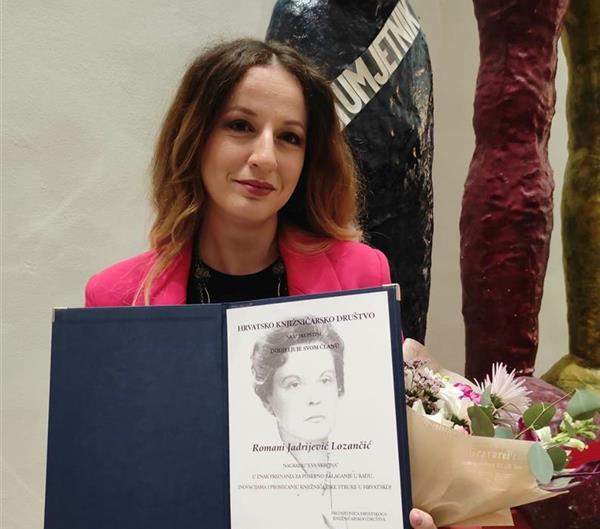 Romana Jadrijević Lozančić, mag. bibl., dobitnica Nagrade Eva Verona