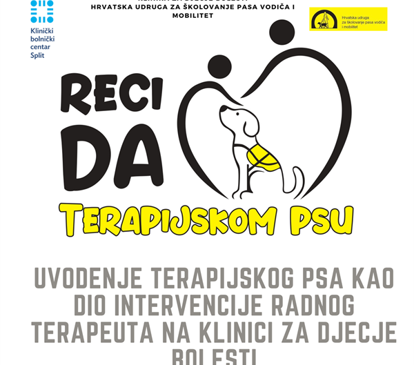 Predavanje „Reci da terapijskom psu“ o uvođenju terapijskog psa kao dio intervencije radnog terapeuta na Klinici za dječje bolesti