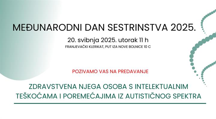 Predavanje "Zdravstvena njega osoba s intelektualnim teškoćama i poremećajima iz autističnog spektra"