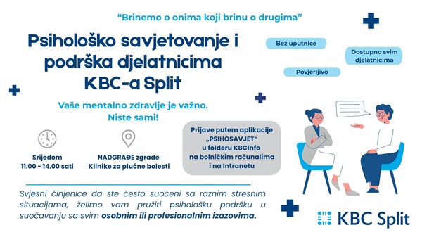 Psihološko savjetovanje i podrška djelatnicima KBC-a Split
